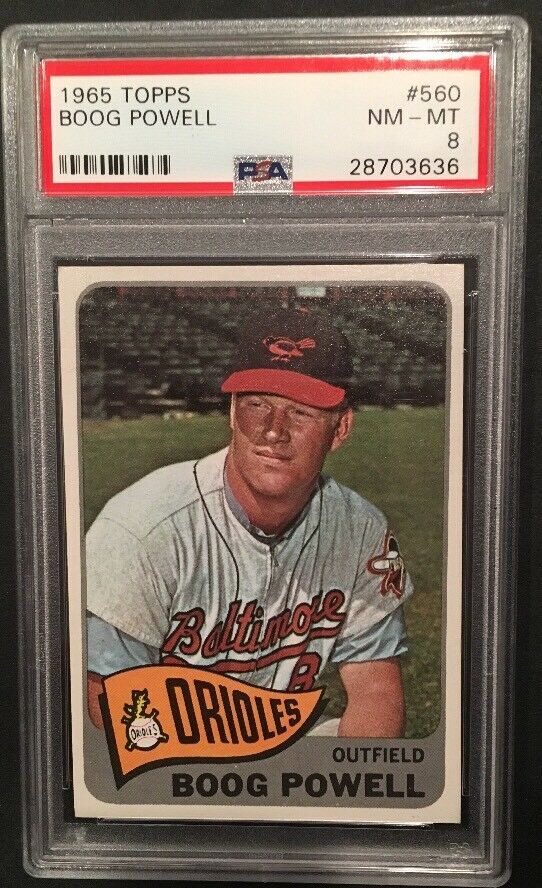 1965 Topps Boog Powell #560 PSA 8 Mint Sharp Clean Centered Nice Color Orioles