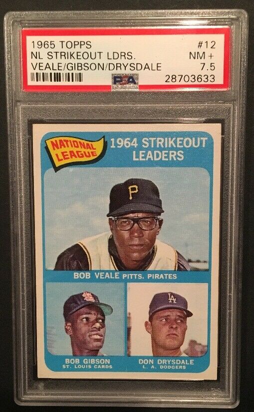 1965 Topps N.l Strikeout Leaders #12 PSA 7.5 Nm + MInt Centered Sharp Bob Gibson