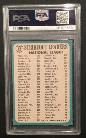 1965 Topps N.l Strikeout Leaders #12 PSA 7.5 Nm + MInt Centered Sharp Bob Gibson - Image 3