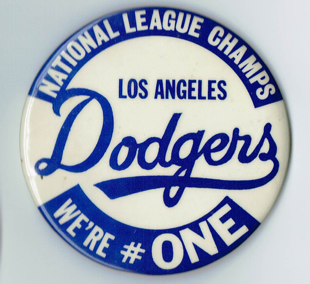 Los Angeles Dodgers National League Champs Vintage Original Pin MINT 3.5″