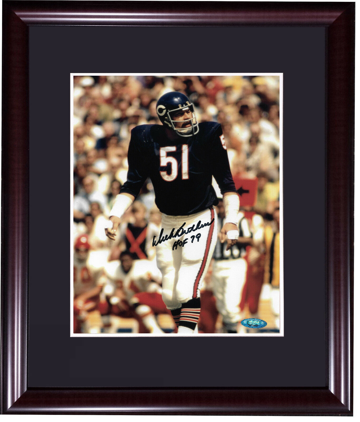 Dick Butkus Bears signed 8×10 photo ins HOF 79 framed autograph Tristar COA