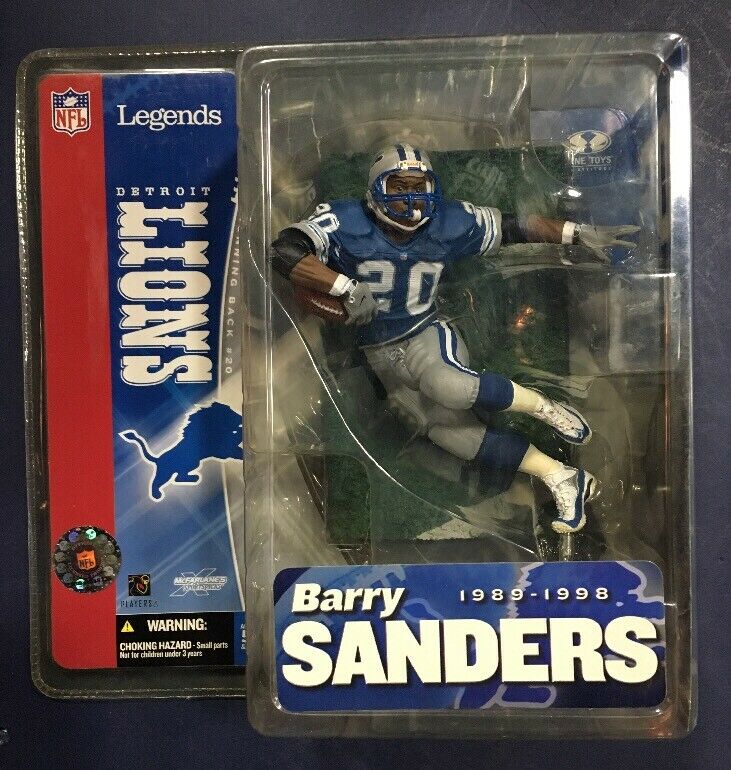 2005 McFarlane NFL Legends Series 1 Barry Sanders Football Figure Nib Hof  Lions - Cardboard Memories