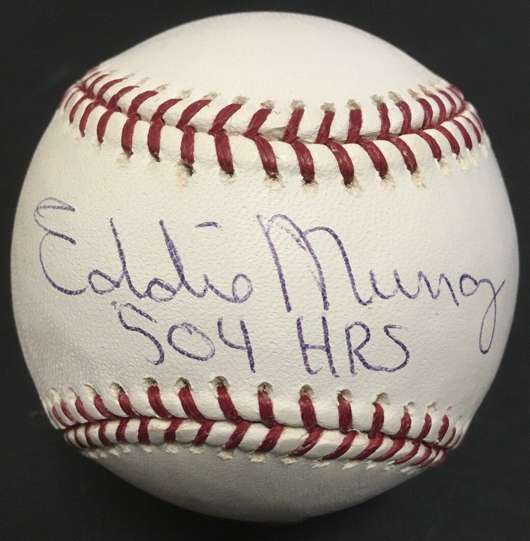 Eddie Murray Orioles Signed MLB Baseball Auto INS 504 HRS Steiner Holo Coa