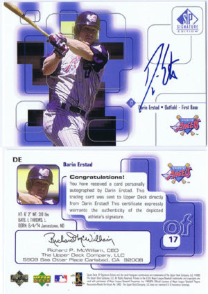 Darin Erstad 1999 Signed Upper Deck SP Signature Edition Anaheim Angels Auto #17