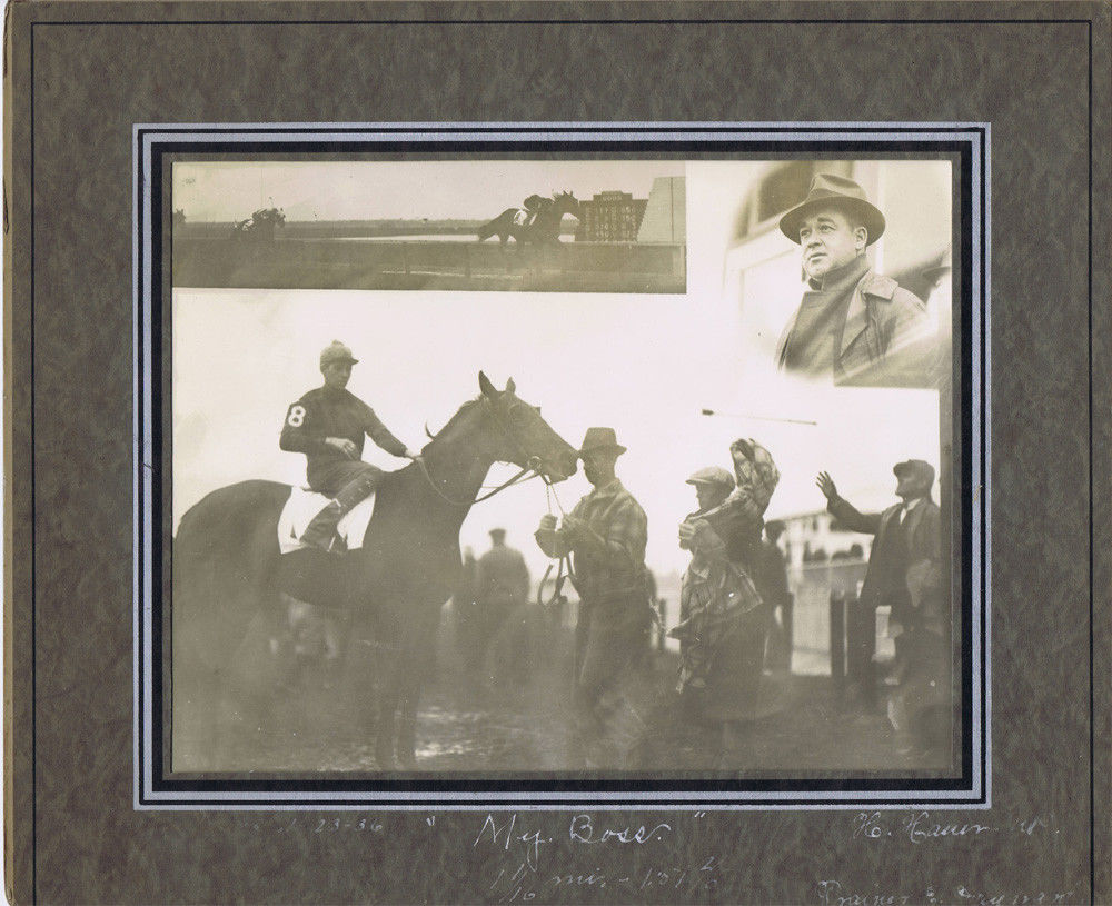 NY Sepia Horse Racing Vintage Original Photograph of Horse “My Boss”