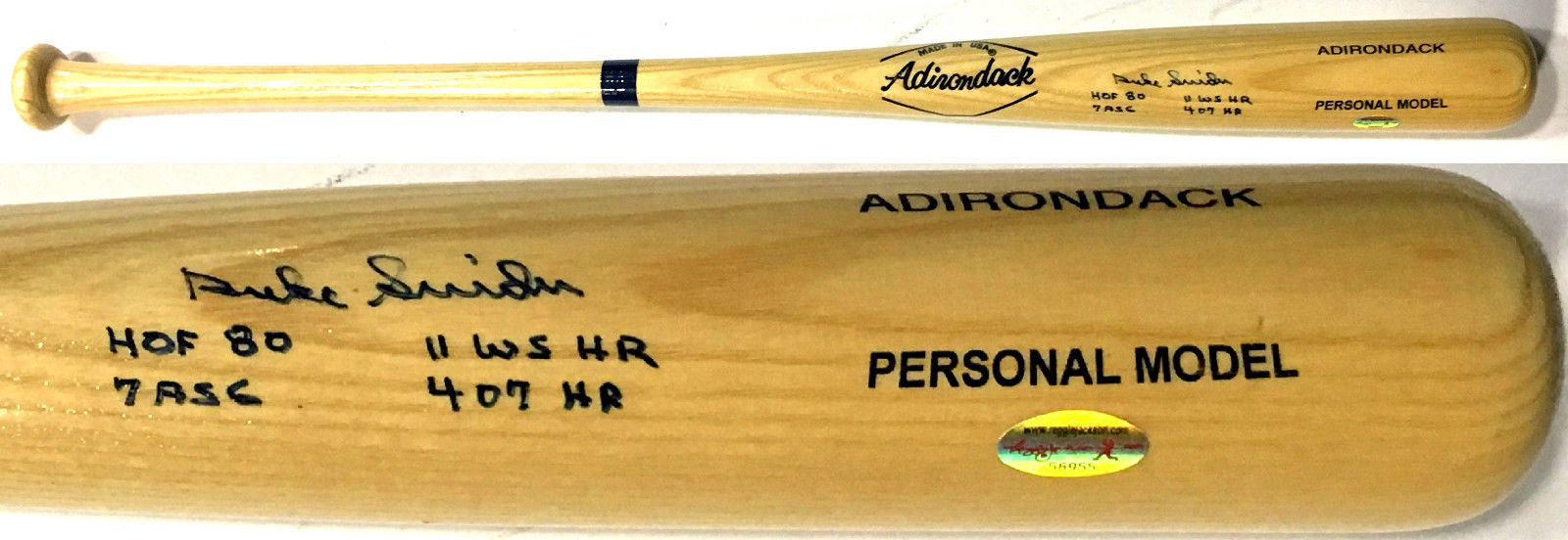 Duke Snider Signed “HOF 80, 7 ASG, 11 WS HR, 407 HR” 4 Inscribed Bat Dodgers COA