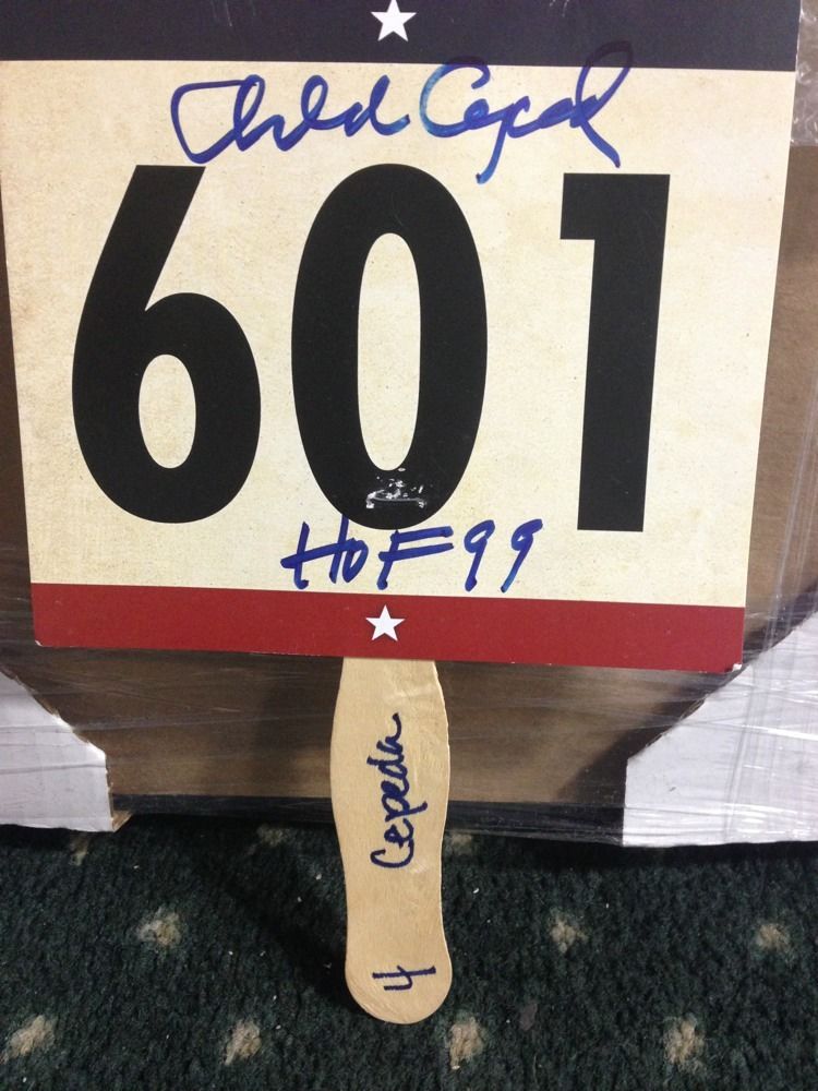Orlando Cepeda Giants Signed Hof Used Bid Paddle Rare Autograph Cbm Coa baby  bul - Cardboard Memories