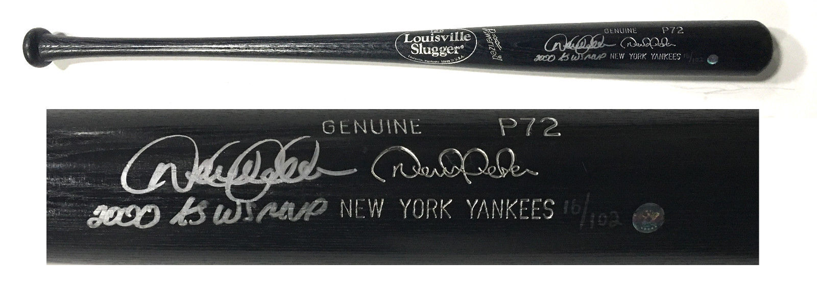 Derek Jeter Yankees signed LS pro model bat ins 2000 AS WS MVP auto PSA LOA /102