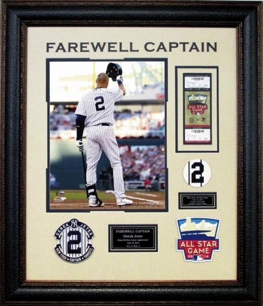 Derek Jeter Framed 23×27 Farewell Captain Display w/ Retirement & All Star Patch
