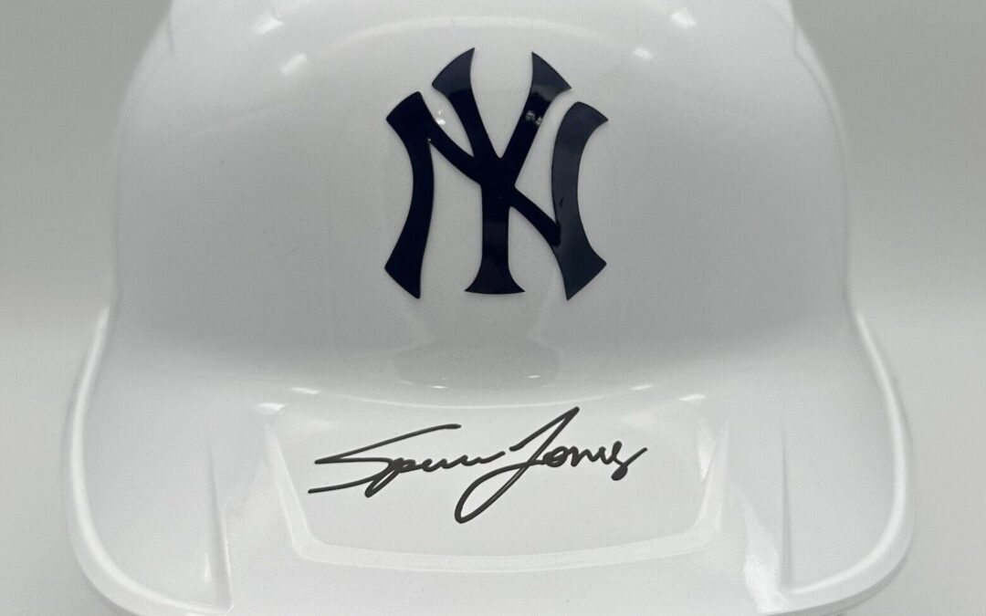 Spencer Jones Signed Yankees Rawlings Mach Pro FS Batting Helmet Autograph Fanatics