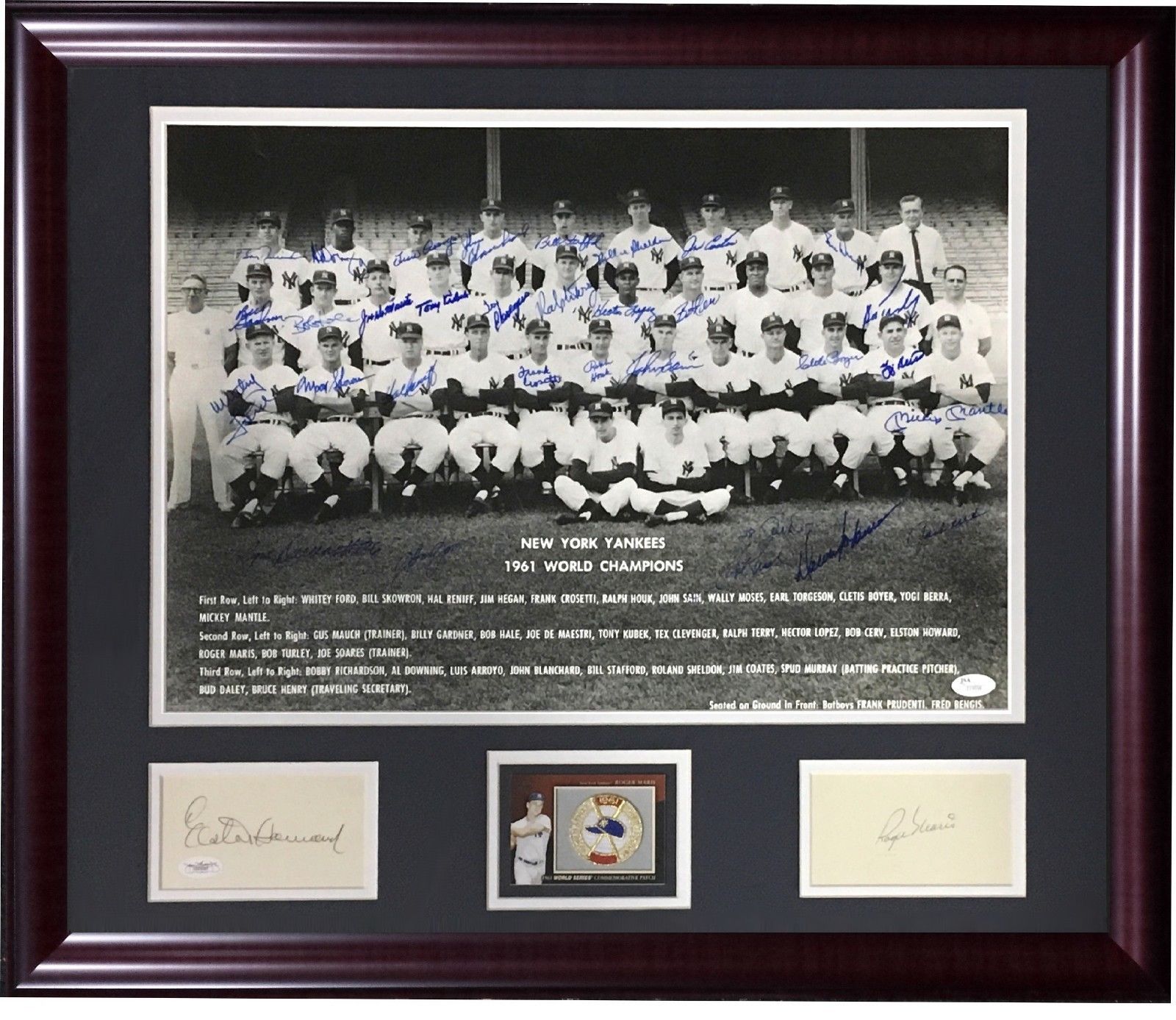 1961 Yankees signed 16×20 photo Roger Maris Howard cut 34 auto Mickey Mantle JSA