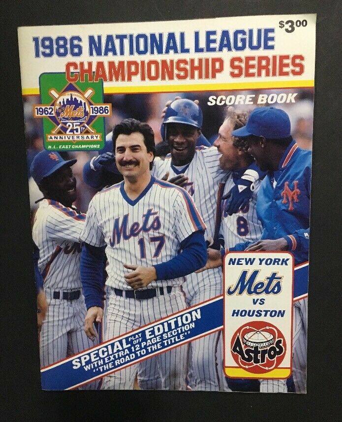 1986 National League Championship Series Score Book NY Mets vs. Astros Nm  Shea - Cardboard Memories