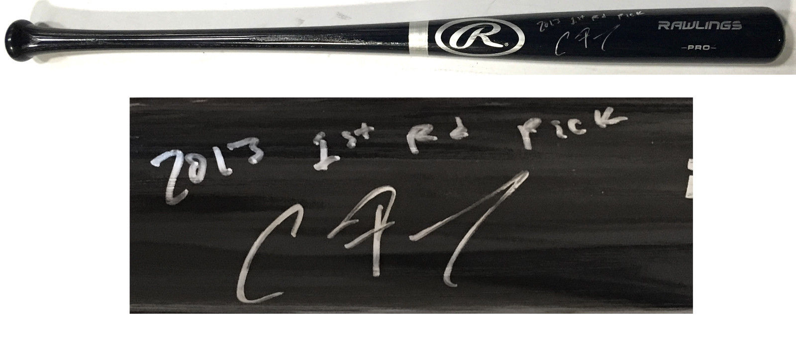 Clint Frazier signed big stick baseball bat ins 2013 1st rd pick auto JSA COA