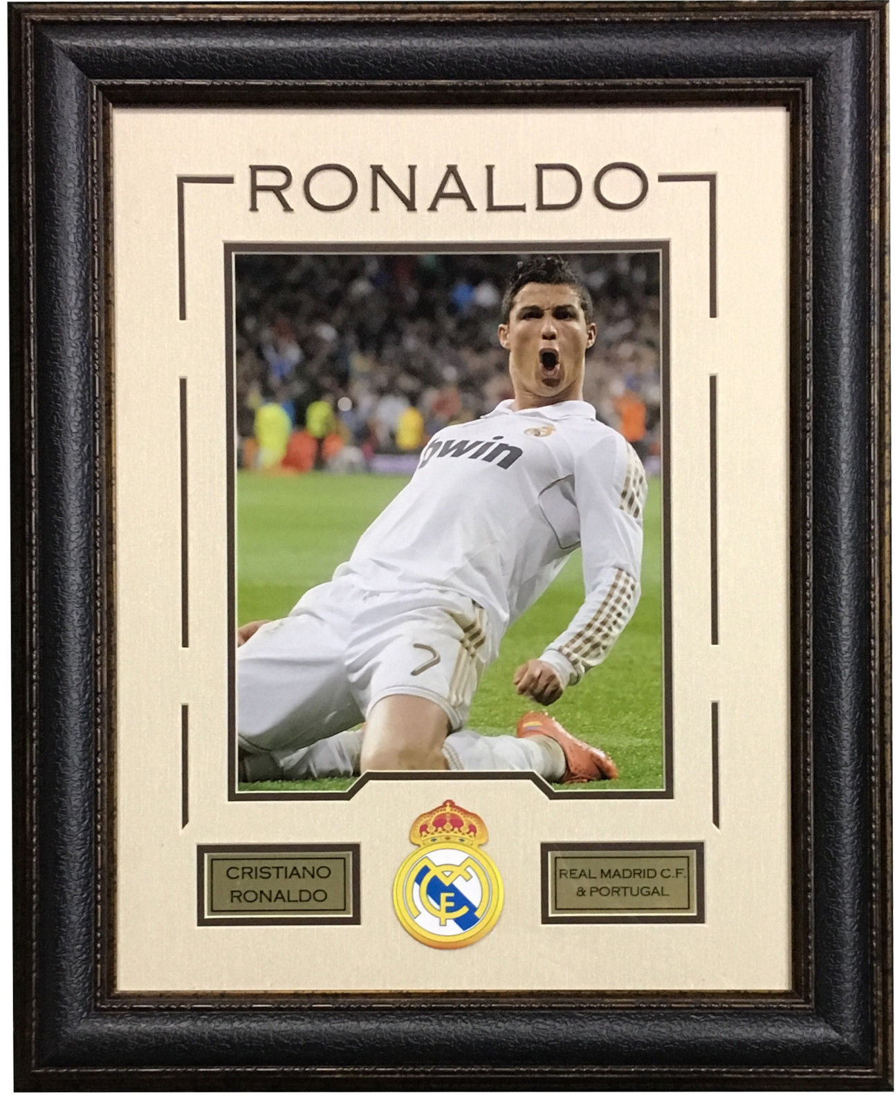 Cristiano Ronaldo Real Madrid Portugal 11×14 framed photo patch collage