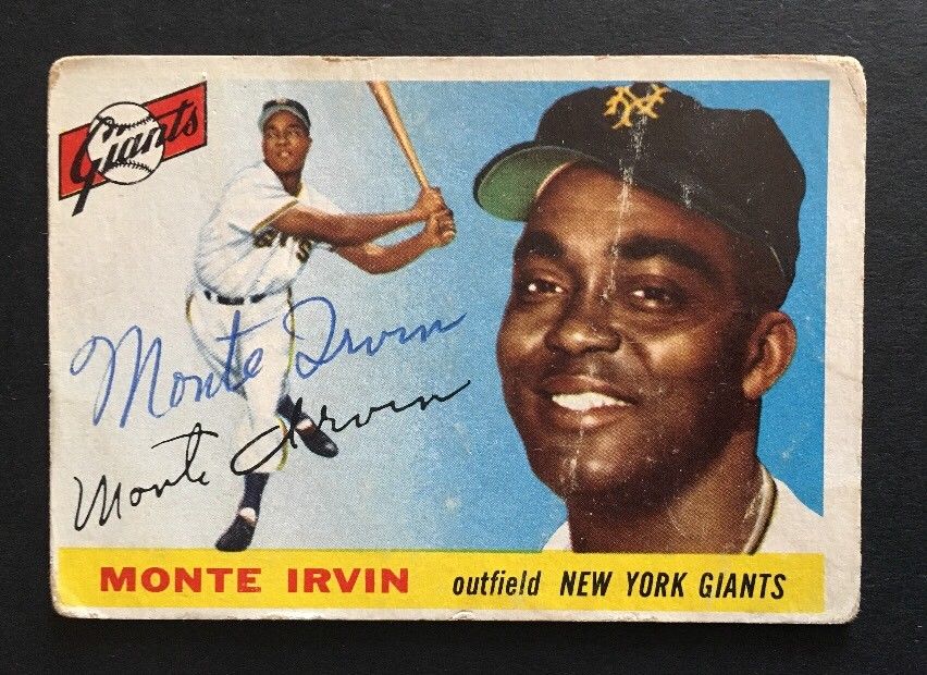 1955 Topps Monte Irvin #100 Original Hand Signed MINT PEN AUTOGRAPH Cbm Coa