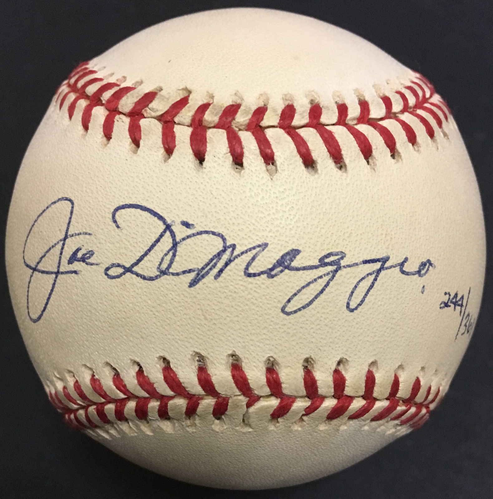 Joe DiMaggio Yankees signed AL Baseball PSA/DNA 8 graded LOA auto LE /361