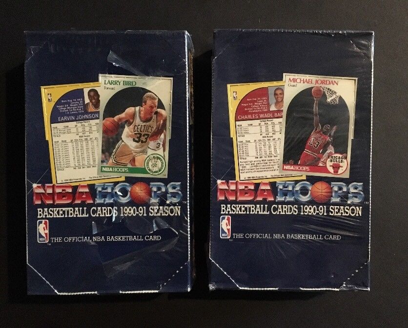1990-91 NBA Hoops Series 1 Sealed 2 Box Lot Mark Jackson Menendez Sealed Boxes