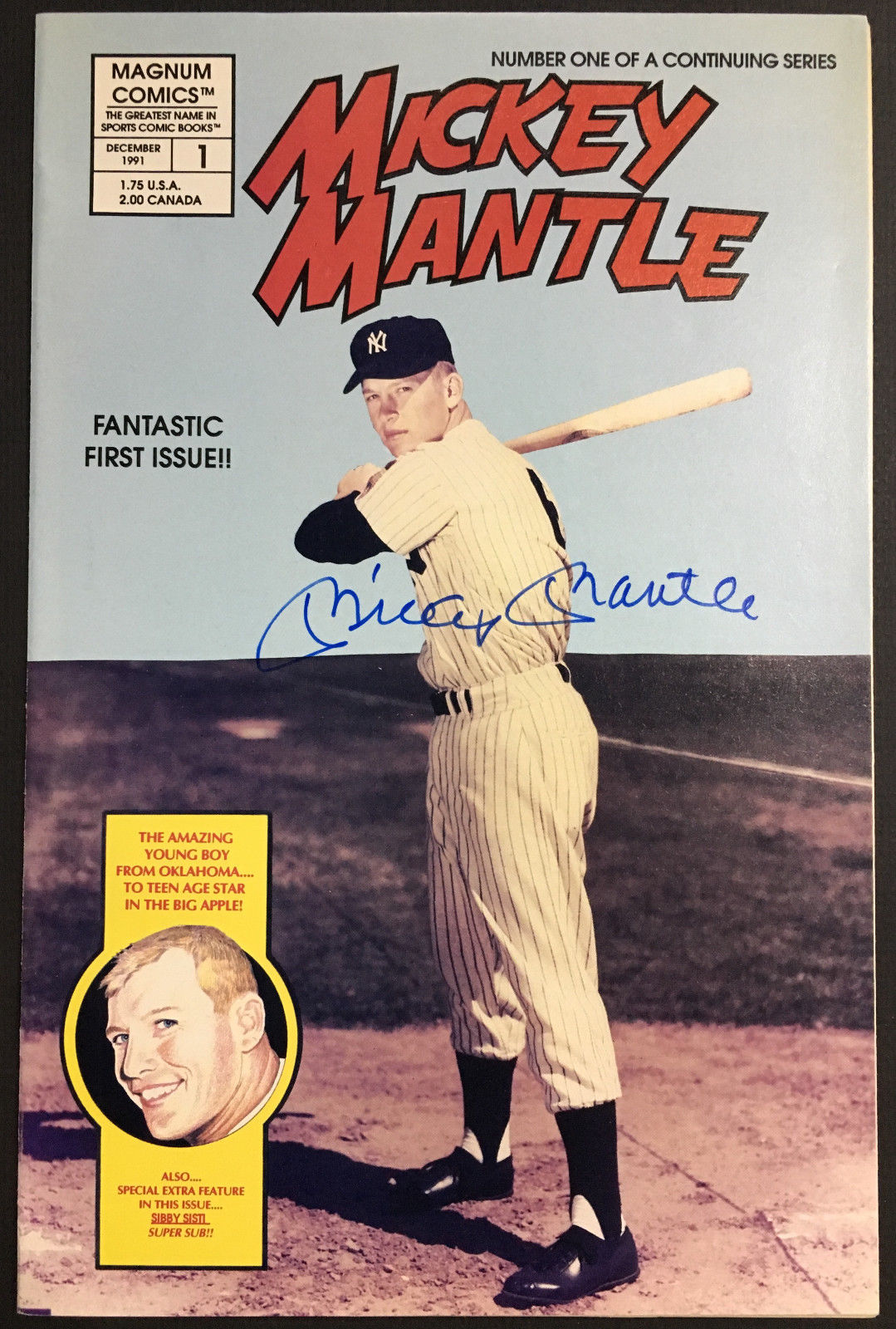Mickey Mantle signed Magnum Comic First issue December 1991 Mint Auto Cbm Coa