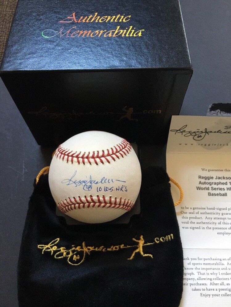 REGGIE JACKSON Holo Coa Signed Mlb Baseball Inscription 10 WS HR’S Yankees W Box