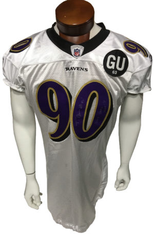Trevor Pryce signed game used 2008 Ravens Jersey Autograph INS CBM COA 1/1