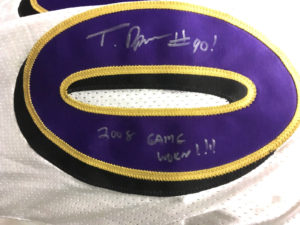 Trevor Pryce signed game used 2008 Ravens Jersey Autograph INS CBM COA 1/1 - Image 2