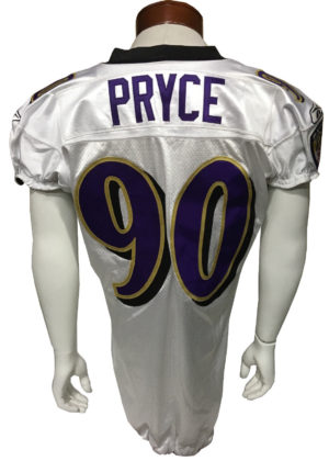 Trevor Pryce signed game used 2008 Ravens Jersey Autograph INS CBM COA 1/1 - Image 3