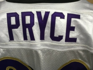 Trevor Pryce signed game used 2008 Ravens Jersey Autograph INS CBM COA 1/1 - Image 6