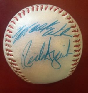 1986 NY Mets Logo Baseball Signed Mookie Wilson Mel Stottlymyre Cbm Holo COA - Image 4