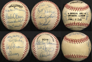 1992 NY Mets team signed NL baseball 17 auto Eddie Murray Saberhagen Gooden COA