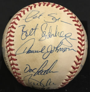 1992 NY Mets team signed NL baseball 17 auto Eddie Murray Saberhagen Gooden COA - Image 5