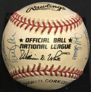 1992 NY Mets team signed NL baseball 17 auto Eddie Murray Saberhagen Gooden COA - Image 8