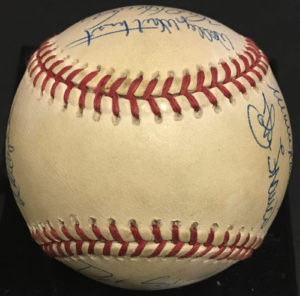 1992 NY Mets team signed NL baseball 17 auto Eddie Murray Saberhagen Gooden COA - Image 9
