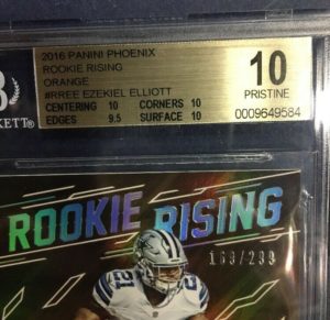 2016 panini phoenix rookie rising EZEKIEL ELLIOTT Rc BGS 10 PRISTINE orange /299 - Image 3