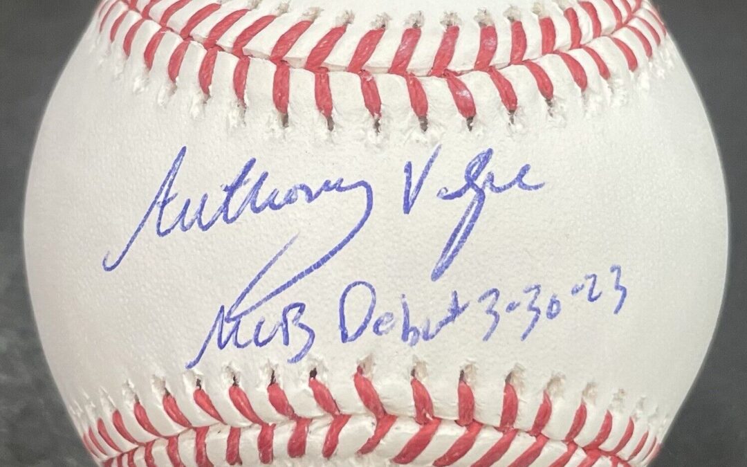 Anthony Volpe New York Yankees Signed Official MLB Debut 3-30-23 Baseball Rookie Autograph Fanatics