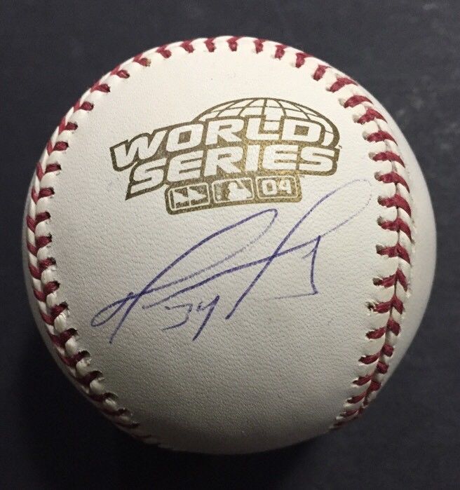 David Ortiz Signed 2004 Official World Series Baseball STEINER Holo Red Sox