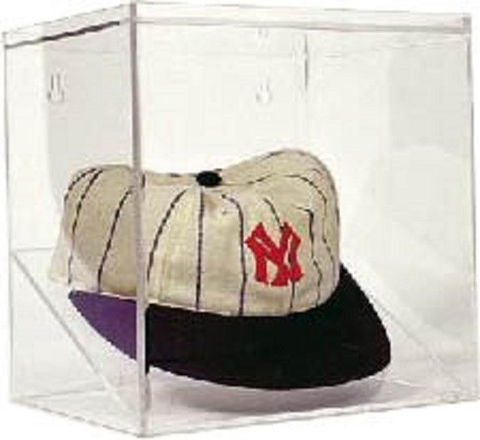 Baseball hat cap hangable clear acrylic display case new