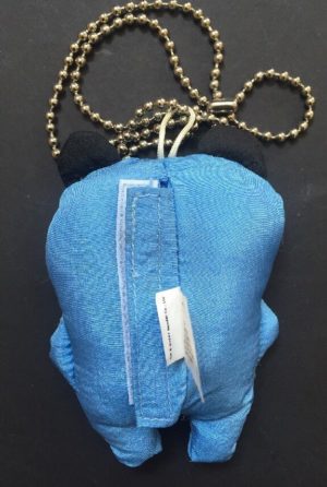 Tamagotchi Stuffed Plush Doll 1997 Bandai Keychain Velcro Case Blue Original - Image 2