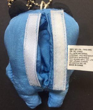 Tamagotchi Stuffed Plush Doll 1997 Bandai Keychain Velcro Case Blue Original - Image 4