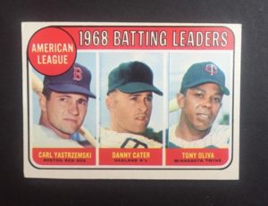 1969 Topps # 1 Card AL Batting Leaders Carl Yastrzemski Ex Nice Surface Color