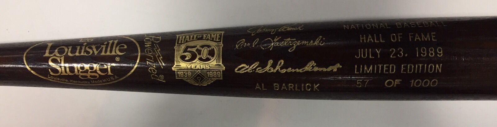 1989 Hall Of Fame Commemorative LS Engraved Auto HOF Bat Johnny Bench Le/1000 Mt