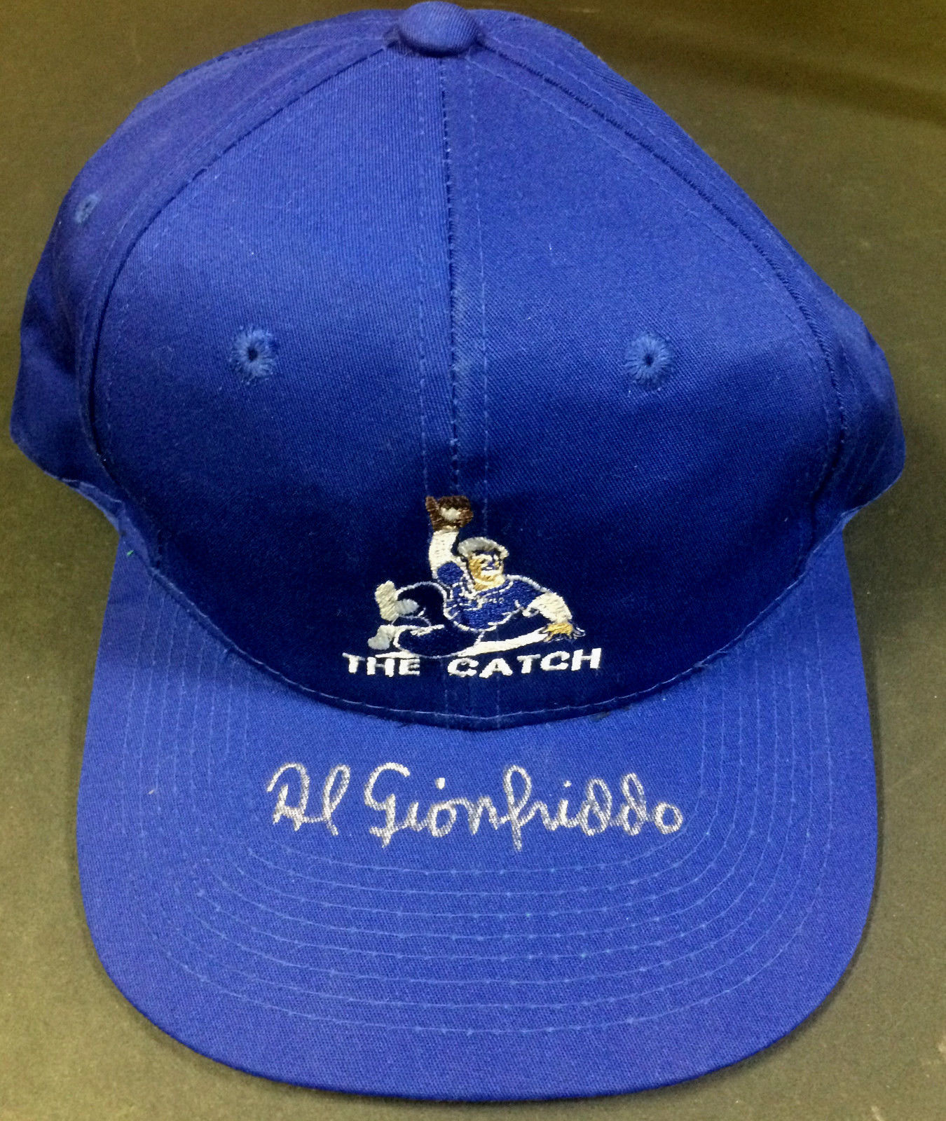 Al Gionfriddo Brooklyn Dodgers signed 1947 WS catch hat autograph rare CBM COA