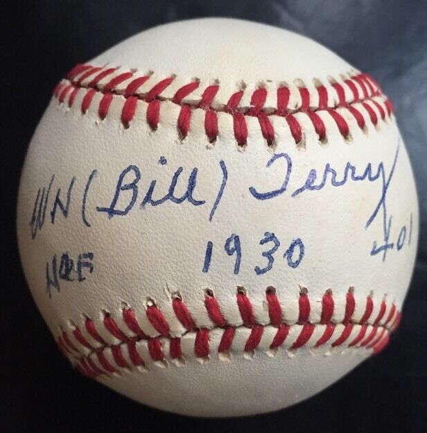 BILL TERRY Signed 1930 401 Hof Ins Nl Baseball PSA Coa Loa Mint Autograph