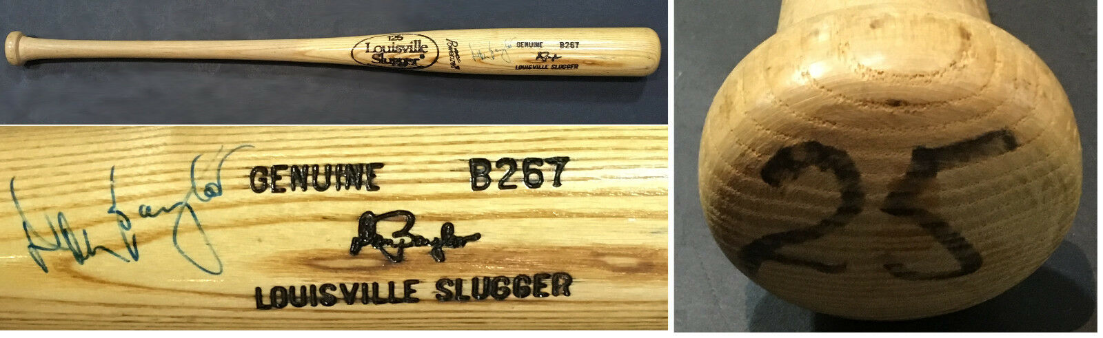 Don Baylor signed game used 1983 Yankees LS B267 baseball bat auto CBM COA