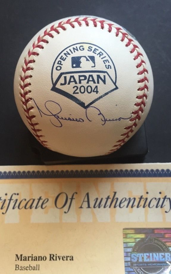 Mariano Rivera signed 2004 Japan Opening Day MLB Baseball autograph  Steiner COA