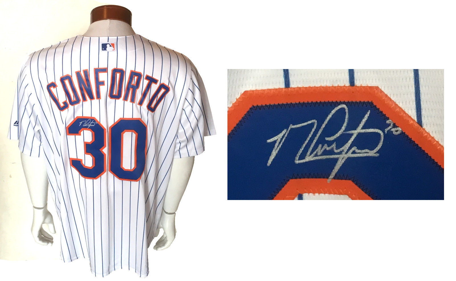 Michael Conforto signed Majestic size XL Mets baseball jersey auto MLB holo COA