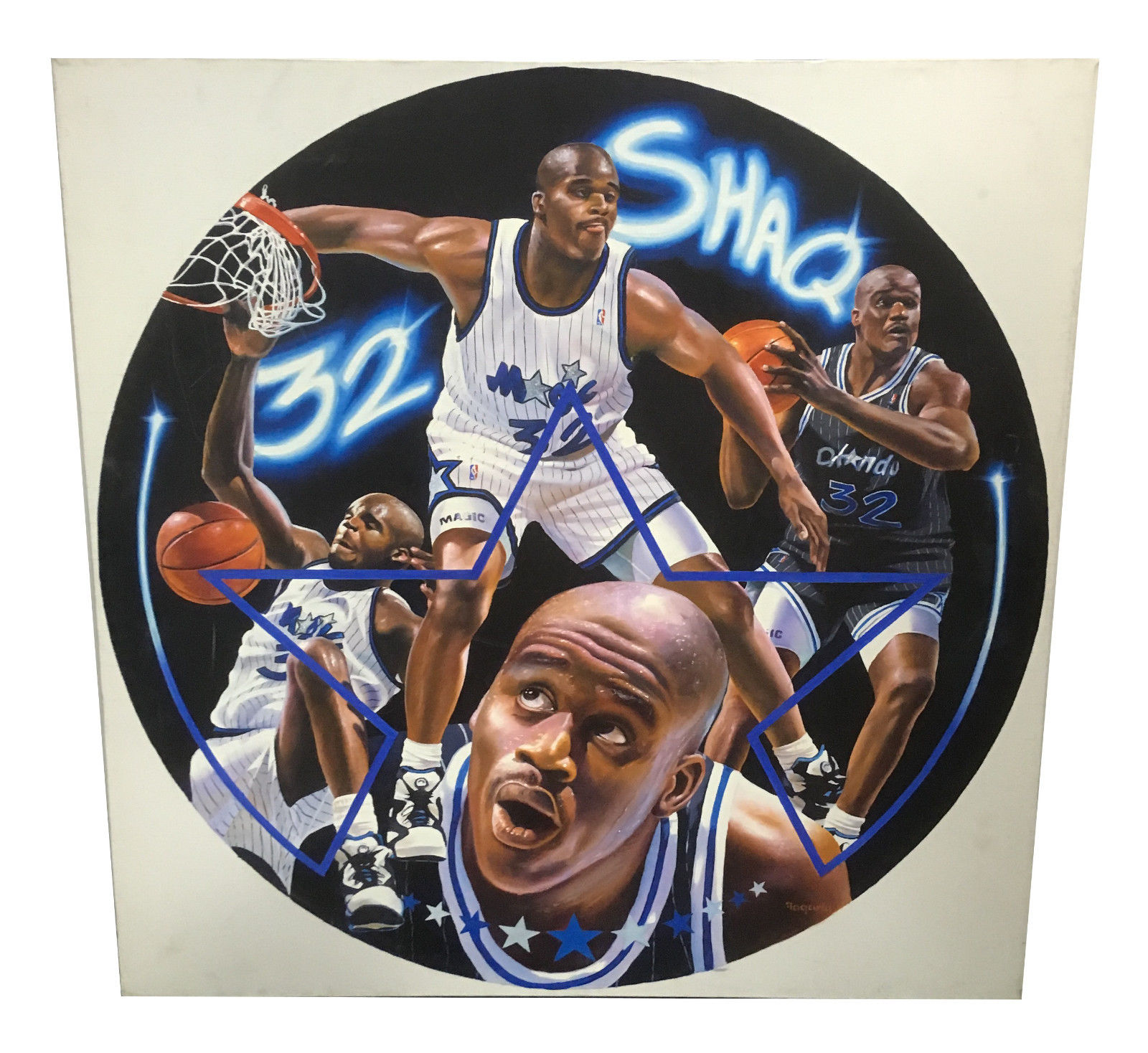 Shaquille O’Neal Shaq Signed Original Terrence Fogarty canvas painting auto 1/1